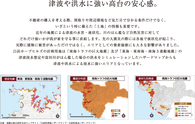 津波や洪水に強い高台の安心感。