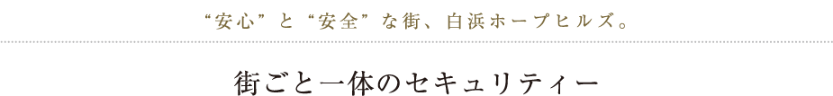 ”安心”と”安全”な街、白浜ホープヒルズ。街ごと一体のセキュリティー